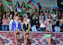 Bakıda Dünya Kubokunun gürz, lentlə və qrup hərəkətləri üzrə qalibləri mükafatlandırılıb. Azərbaycan, Bakı, 24 iyul 2016